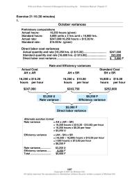 Accounting Chapter 21 The favorable labor efficiency variance means the actual