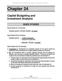Accounting Chapter 24 Risk of Investment B might be much less than