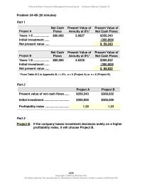 Accounting Chapter 24 Invest in the project as it has a positive net
