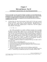 Finance Chapter 3 Investors can borrow or lend unlimited amounts