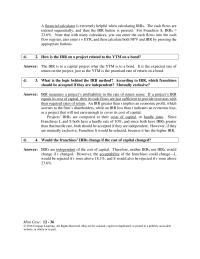 Finance Chapter 12 However Payback Not Generally Used The Primary