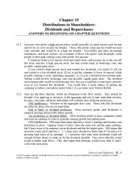 Finance Chapter 15 The dividend reinvestment plan would avoid brokerage fees