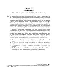 Finance Chapter 19 Generally The Operating Lease Contract Written For