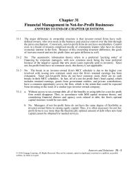 Finance Chapter 31 Just Investor owned Firms Not for profit Businesses Use Mix