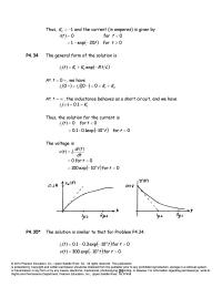 Electrical Engineering Chapter 4 Homework Finally Use The Given Initial Condition 0