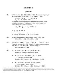 Electrical Engineering Chapter 5 Homework The period corresponds to 360 therefore 5