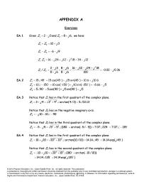 Electrical Engineering Appendix A Homework Appendix Exercises Ea1 Given And