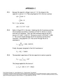 Electrical Engineering Appendix C Homework The equivalent capacitance of the two capacitors in series&nbsp;