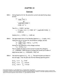 Electrical Engineering Chapter 10 Homework&nbsp;The load-line plots are shown on&nbsp;the next page