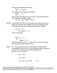 Electrical Engineering Chapter 14 Homework To avoid slew-rate distortion, the op-amp slew-rate specification