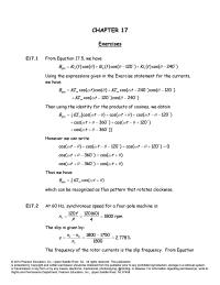 Electrical Engineering Chapter 17 Homework The frequency of the rotor currents is the slip frequency