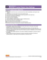 Chapter 2 Homework Nursing Varied Patient Care Settings Slide
