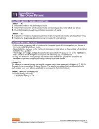Chapter 11 Homework The Older Patient Slide