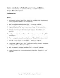 Chapter 15 Homework What Neuropathic Pain And When Does Occur