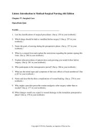 Chapter 17 Homework Who Participates The Intraoperative Period See 266