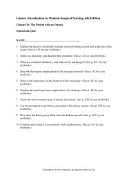 Chapter 26 Homework Explain The Main Longterm Complications Colostomy See