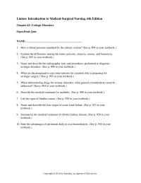 Chapter 42 Homework Describe The Medical Treatment For Urethritis See
