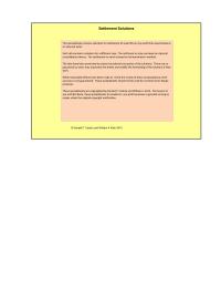 Chapter 1 Settlement Solutions This Spreadsheet Contains Solutions For