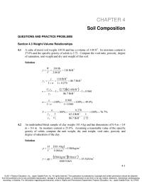 Chapter 4 Assuming a reasonable value of the specific gravity