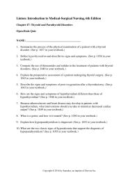 Chapter 47 Homework How Are The Signs And Symptoms Hypothyroidism