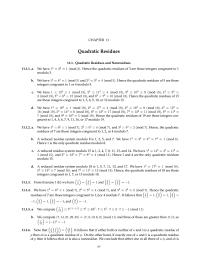 History & Theory Chapter 11 Homework Hence And Are The Only Quadratic Residues