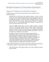 Human Resources Chapter 14 What Roles Might More Recent Analysis Activities