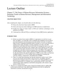 Human Resources Chapter 17 Software Service Saas And The Cloud