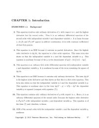 Chapter 1 Homework This Equation Ode Because Contains Only Ordinary