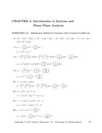 Chapter 5 Homework Introduction Systems And Phase Plane Analysis