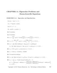 Chapter 11 Homework Eigenvalues and Eigenfunctions
