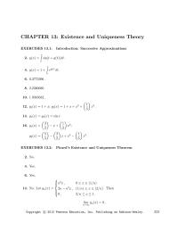 Chapter 13 Homework Existence And Uniqueness Theorem