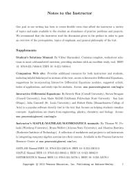 Note To The Instructor Homework Interactive Differential Equations Modules Suggested Syllabi Index