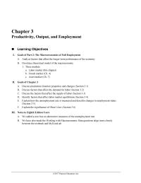 Economics Chapter 3 Discuss production function properties and changes
