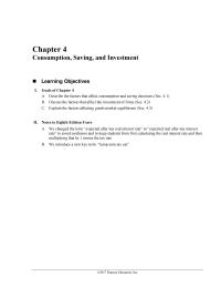 Economics Chapter 4 A person can consume less than current income