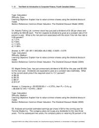 Finance Chapter 07 Suppose Firms Price earnings Ratio 10 Expects