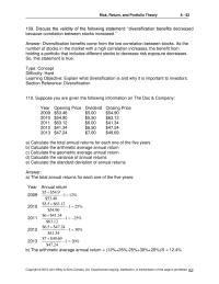 Finance Chapter 08 Risk For Portfolios 114 Suppose You Plan Create