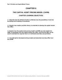 Finance Chapter 09 what is the sharpe ratio of a portfolio with an expected return of