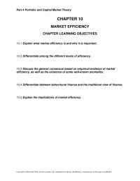 Finance Chapter 10 Stock price decreases when the market goes up
