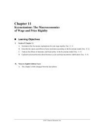 Economics Chapter 11 The Keynesian Theory Fits Certain Business Cycle