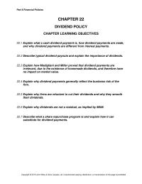 Finance Chapter 22 Reference Dividend Payments 15 St Lawrence Ltd And