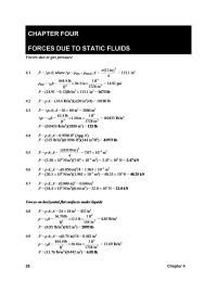 Chapter 4 Homework Forces Due Static Fluids Forces