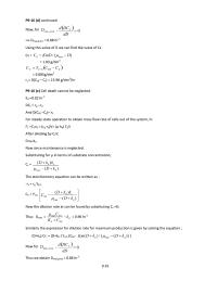 Chemical Engineering Chapter 9 Substituting for μ in terms of substrate concentration