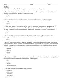 Speech Chapter 6 Name Class Date True False 30