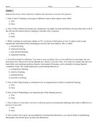 Speech Chapter 7 Women Report Experiencing Less Listening