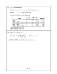 Chemical Engineering Chapter 10 Incremental Yearly Savings&nbsp;Look at incremental cases