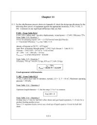 Chemical Engineering Chapter 11 For the ethylbenzene process shown in Appendix