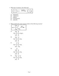 Chemistry Chapter 12 What would be the major organic product of the following reaction?