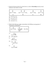 Chemistry Chapter 20 Which of the following is not an intermediate in the Hofmann