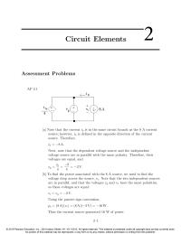 Electrical Engineering Chapter 2 Homework The Power Associated With