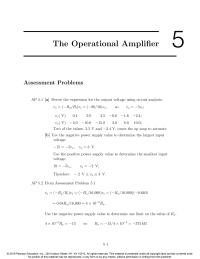 Electrical Engineering Chapter 5 Homework Thus For 040 The Operational